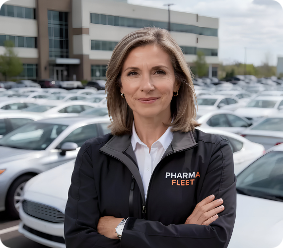 woman in a full parking lot
