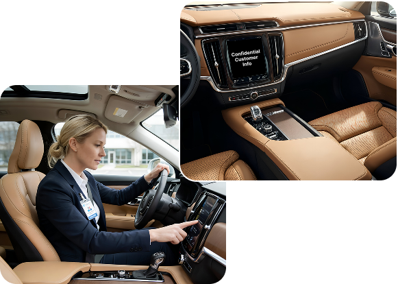 Confidential customer data in a rental car